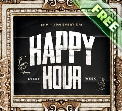 相框模板：Framed Happy Hour Flyer